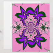 Beautiful baby pink floral purple shade motif mono (Front/Back)