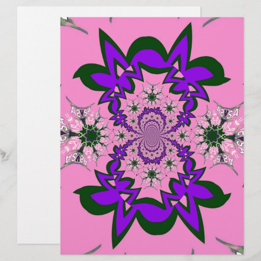 Beautiful baby pink floral purple shade motif mono (Front/Back)