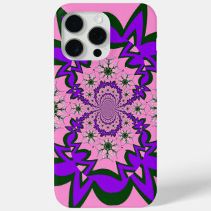 Beautiful baby pink floral purple shade motif mono iPhone 15 pro max case