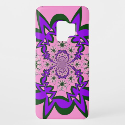 Beautiful baby pink floral purple shade motif mono Case_Mate samsung galaxy s9 case