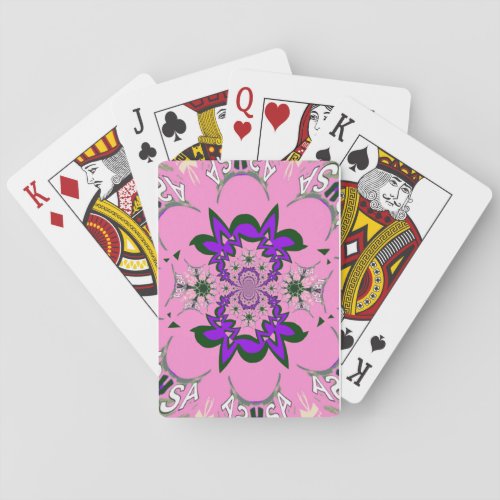Beautiful baby pink floral purple shade motif mono playing cards