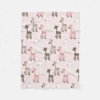 Beautiful Baby Pink Giraffe Fleece Blanket by Precious_Baby_Gifts at Zazzle