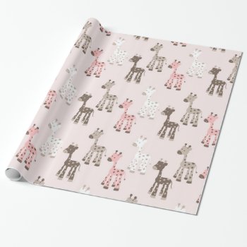 Beautiful Baby Pink Giraffe Wrapping Paper by Precious_Baby_Gifts at Zazzle
