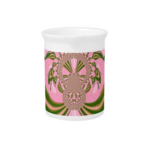 Beautiful baby pink green and white  Kaleidoscope  Drink Pitcher