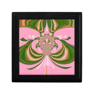 Beautiful baby pink green and white Kaleidoscope Keepsake Box