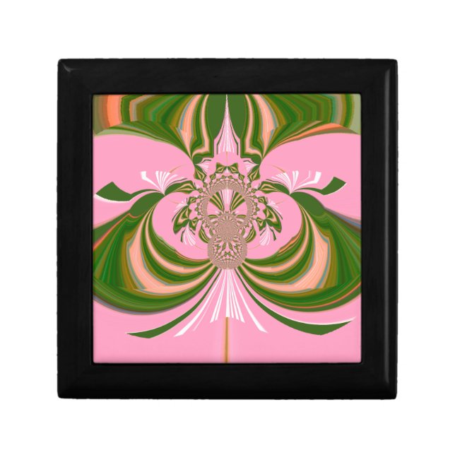 Beautiful baby pink green and white  Kaleidoscope  Keepsake Box (Front)