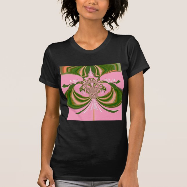 Beautiful baby pink green and white  Kaleidoscope  T-Shirt (Front)