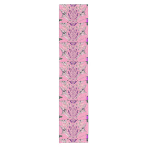 Beautiful baby pink purple shade colorful motif short table runner