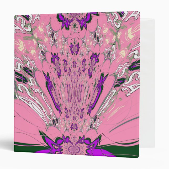 Beautiful baby pink  purple shade motif monogram binder (Front/Inside)