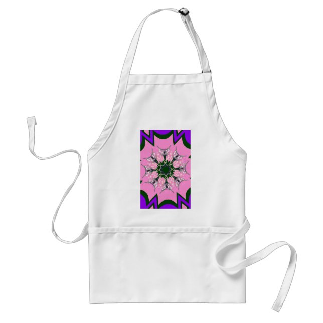 Beautiful baby pink purple shade motif monogram de adult apron (Front)