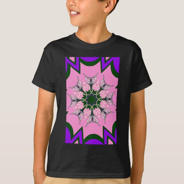 Beautiful baby pink purple shade motif monogram de T-Shirt (Front)