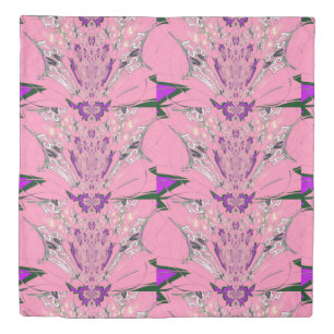 Beautiful baby pink purple shade motif monogram duvet cover