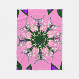 Beautiful baby pink purple shade motif monogram fleece blanket