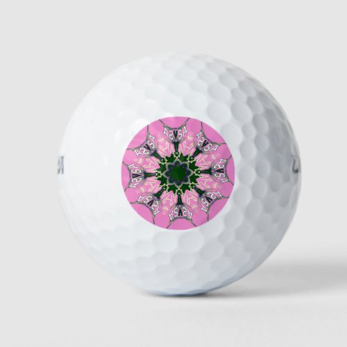 Beautiful baby pink  purple shade motif monogram golf balls