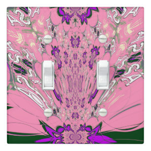 Beautiful baby pink purple shade motif monogram light switch cover