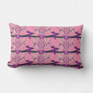 Beautiful baby pink purple shade motif monogram lumbar pillow