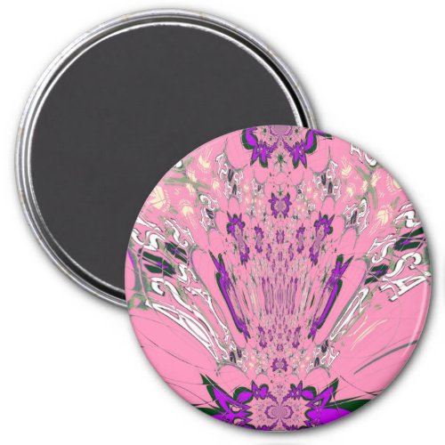 Beautiful baby pink  purple shade motif monogram magnet