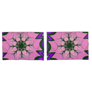 Beautiful baby pink purple shade motif monogram pillowcase