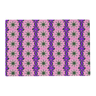 Beautiful baby pink  purple shade motif monogram placemat