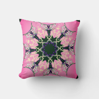Beautiful baby pink purple shade motif monogram throw pillow