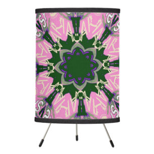 Beautiful baby pink purple shade motif monogram tripod lamp