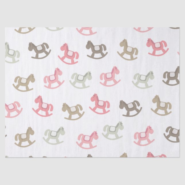 Beautiful Baby Rocking Horses Tissue Paper (Front)