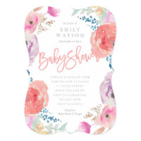 Beautiful Baby Shower Invitation Floral Watercolor