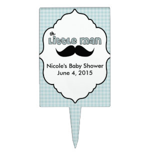 Beautiful Baby Shower Little Man Mustache Cake Topper