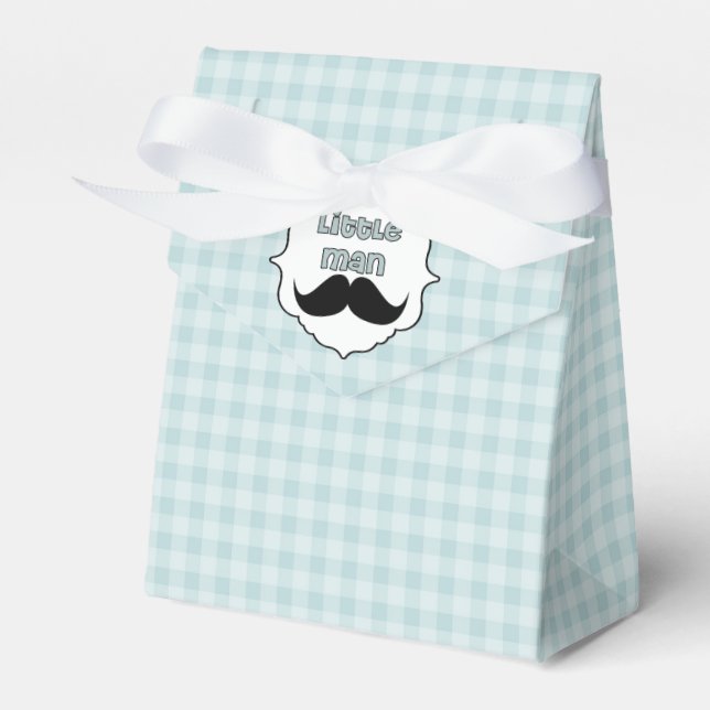 Beautiful Baby Shower Little Man Mustache Favor Boxes (Front Side)