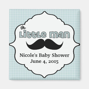 Beautiful Baby Shower Little Man Mustache Magnet