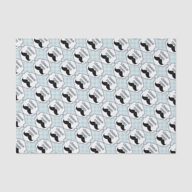Beautiful Baby Shower Little Man Mustache Tissue Paper (Front)