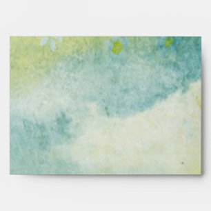 Beautiful Baby Soft Blue, Yellow Pink Watercolor Envelope