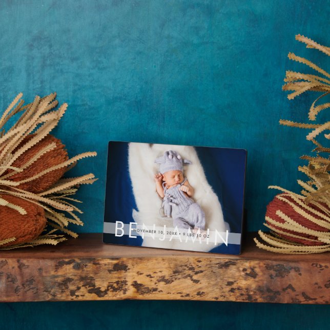 Beautiful Baby Stats with Name Plaque (Side)