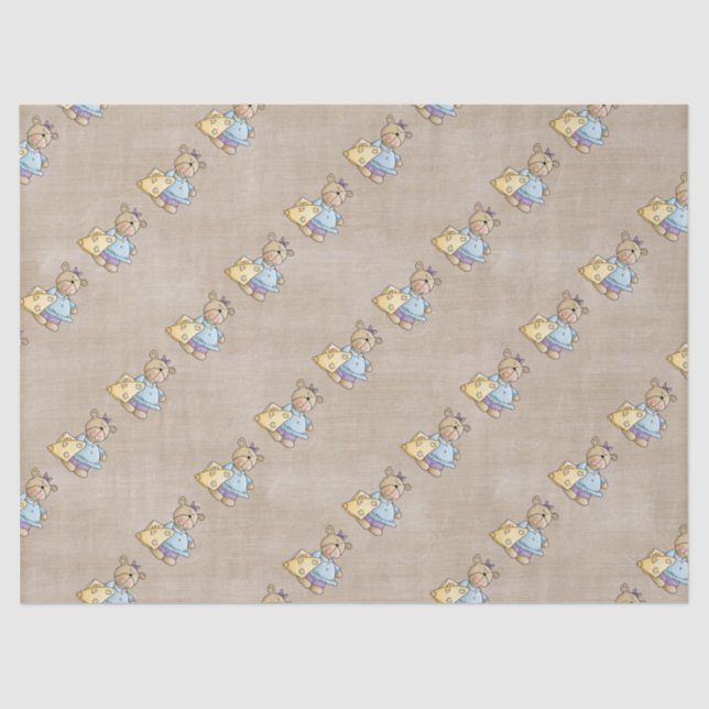 Beautiful Baby Teddy Bear Tissue Paper (Front)