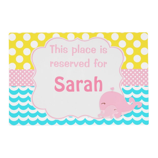 Beautiful Baby Whale with Mum Placemat (Front)