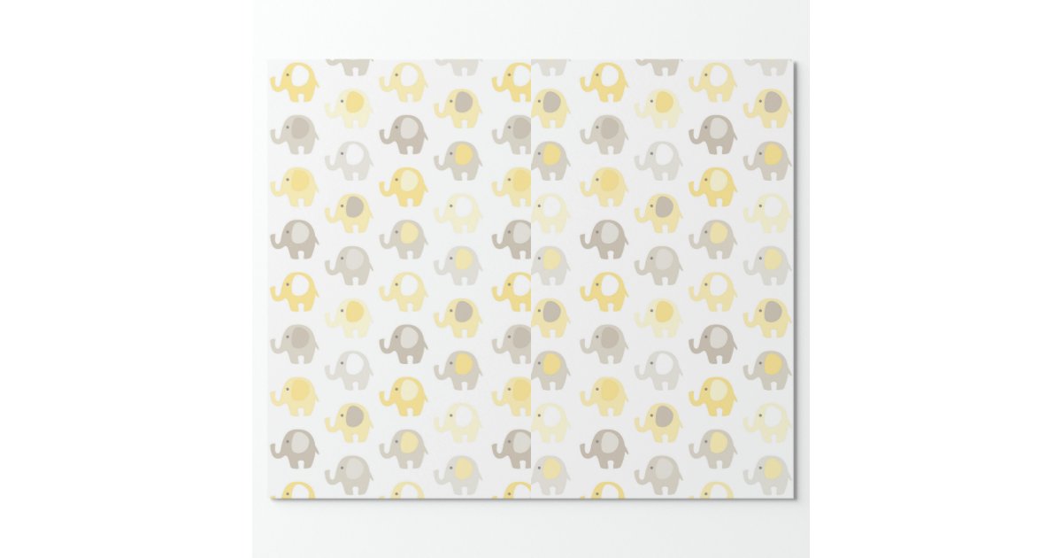 Beautiful Baby Yellow Elephant Wrapping Paper | Zazzle