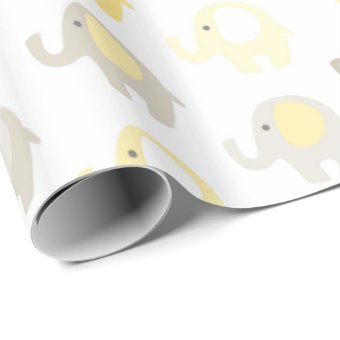 Beautiful Baby Yellow Elephant Wrapping Paper | Zazzle