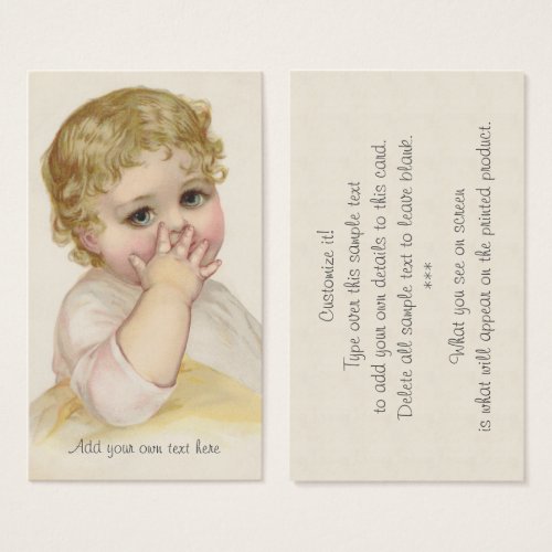 Beautiful Baby's Kiss Vintage Illustration Business Cards