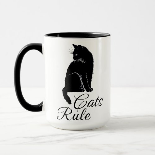 Beautiful Back Sitting Cat _ Cats Rule Mug