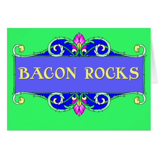 Beautiful Bacon!  Bacon Rocks! Cards (Front Horizontal)