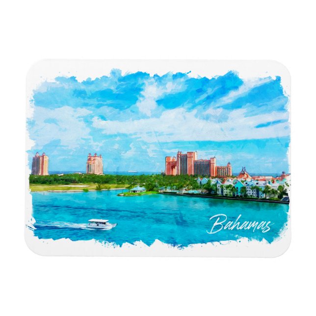 Beautiful Bahamas Caribbean Vacation Scenery Magnet (Horizontal)