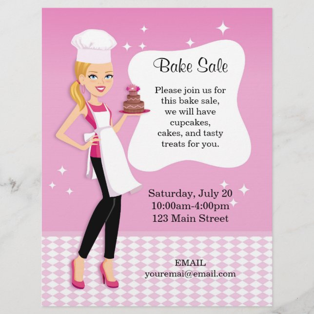 Beautiful Bake Sale Flyer personalized (Front)