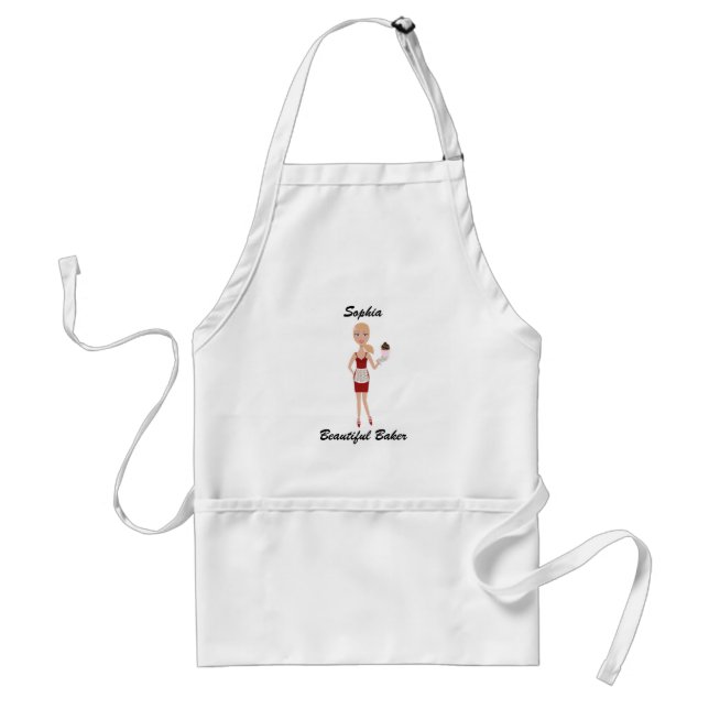Beautiful Baker Personalized Apron Blonde 2 (Front)