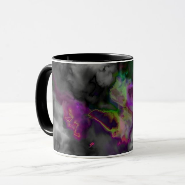 Beautiful Balck Purple Green Design Mug (Front Left)