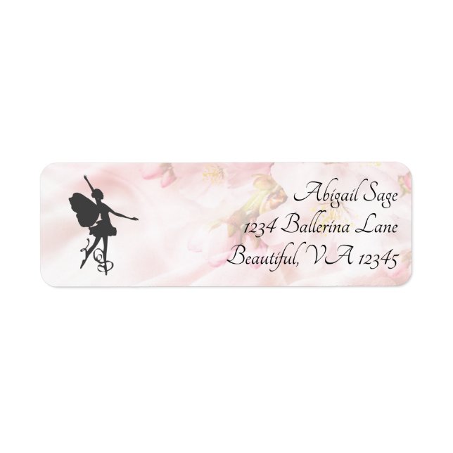 Beautiful Ballerina and Flowers Live Love Dance Label (Front)