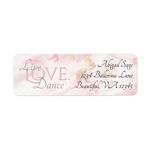 Beautiful Ballerina and Flowers Live Love Dance Label