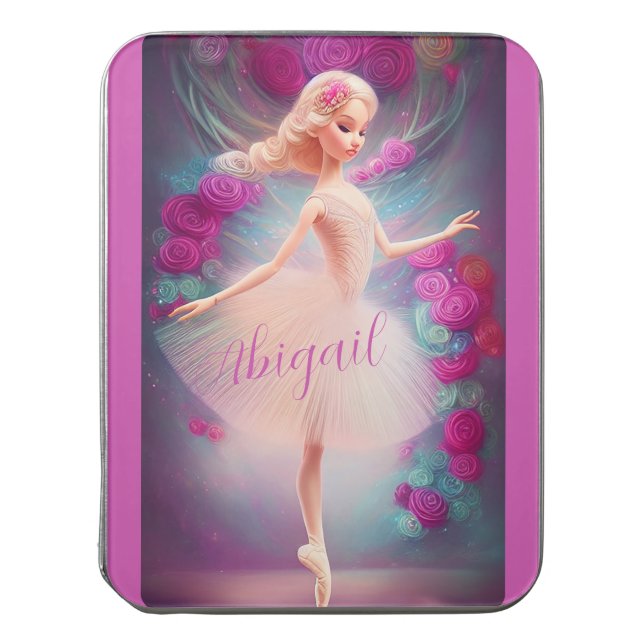 Beautiful Ballerina and Roses Floral Ballet Dance Jigsaw Puzzle (Lid Vertical)