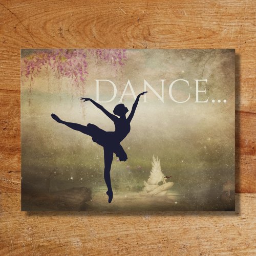 Beautiful Ballerina and Swan Dance Postcard