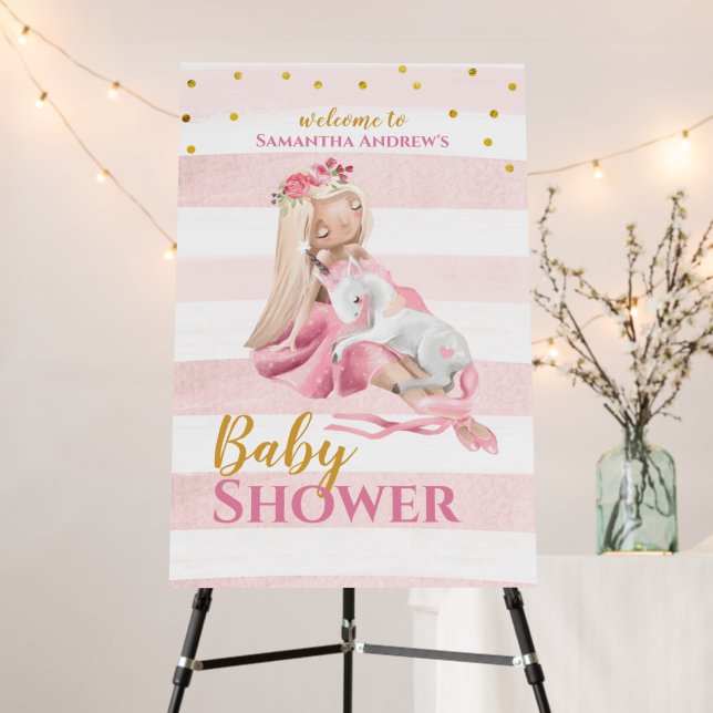 Beautiful Ballerina Baby Girl Shower Welcome Foam Board (In Situ (Stand))