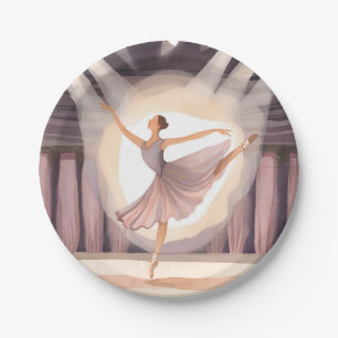 Beautiful Ballerina Ballet Arts Dance Watercolor Paper Plates